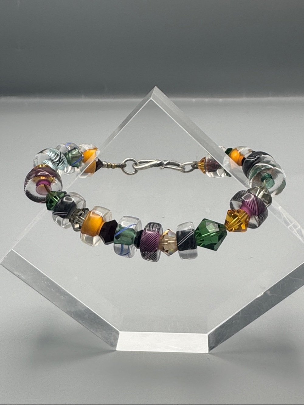 Multi-Color Glass Bead Bracelet